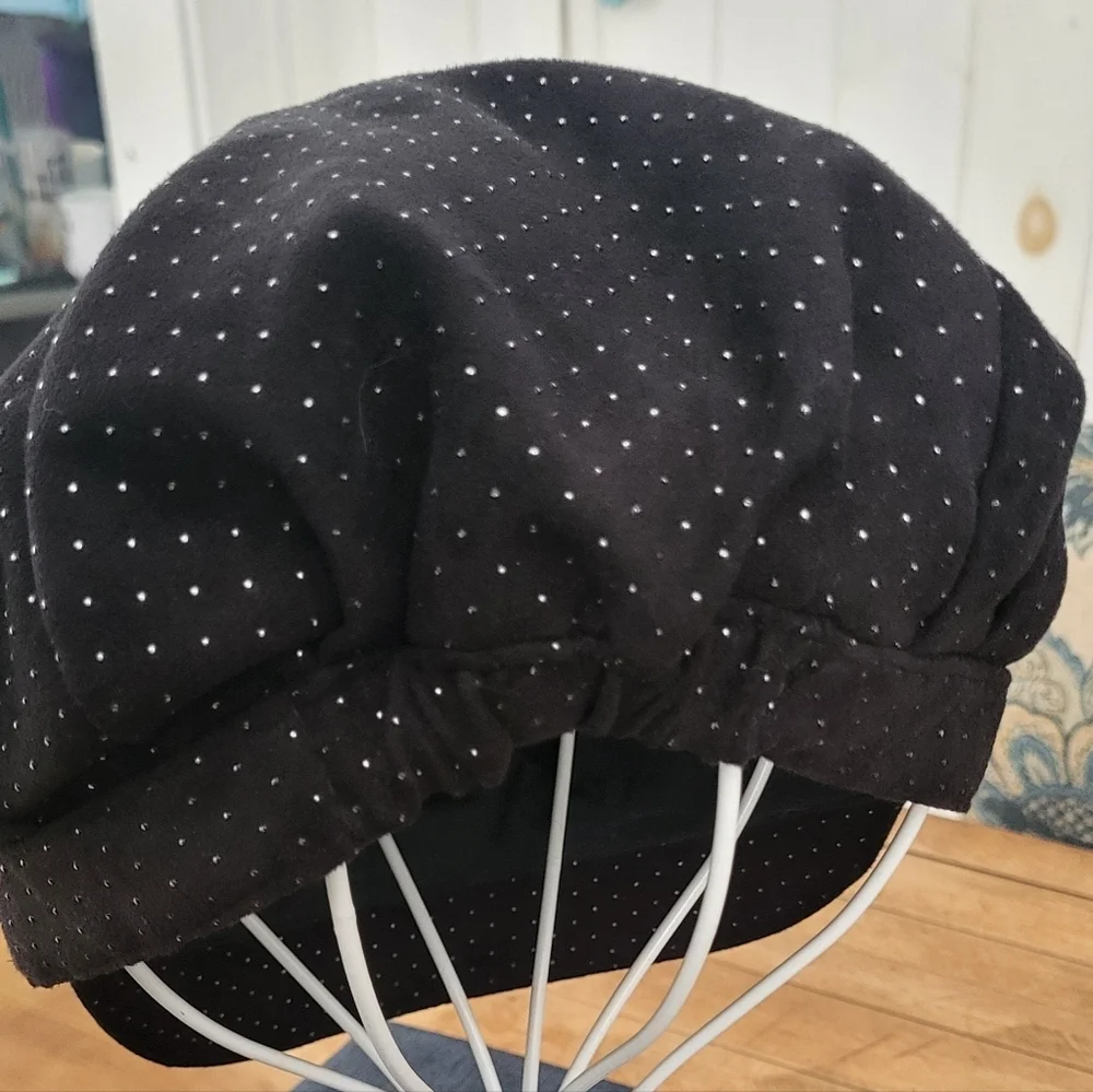 Y2K Faux Suede Rhinestone Embellished Newsboy Hat Cap